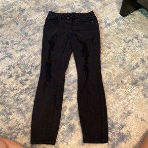 Bebe Black ripped heartbreaker jeans size 26